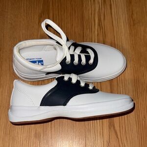 Keds NEW size 13S 13 slim little kids White Navy oxfords Lace-Up Shoes leather